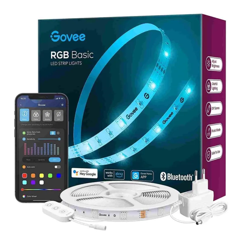 Ofertă limitată Govee - Bandă LED inteligentă RGB Wi-Fi 5m