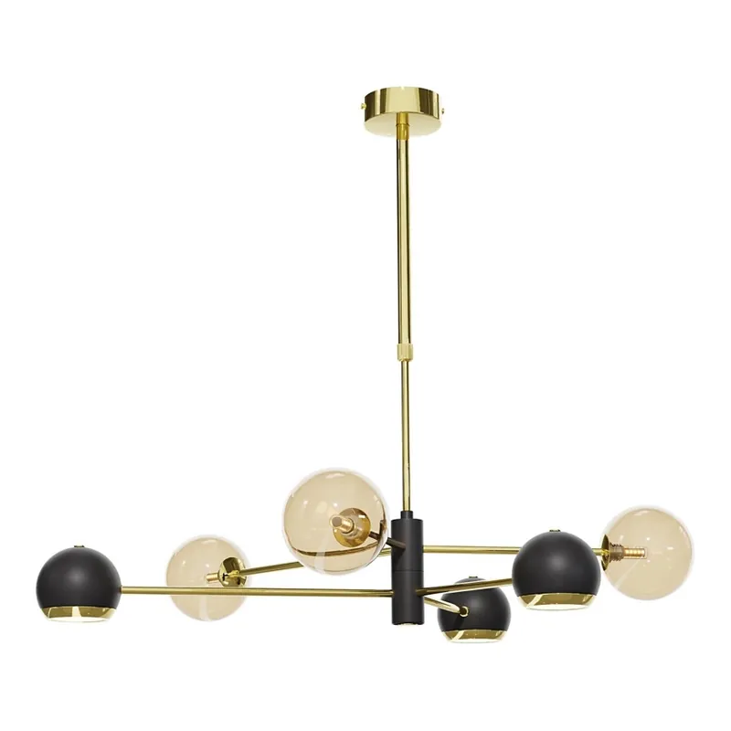 Cel mai bun preț Lustră pe tijă Jupiter 1966 MOKA 3xGU10/10W/230V + 3xG9/10W/230V auriu/negru/bej