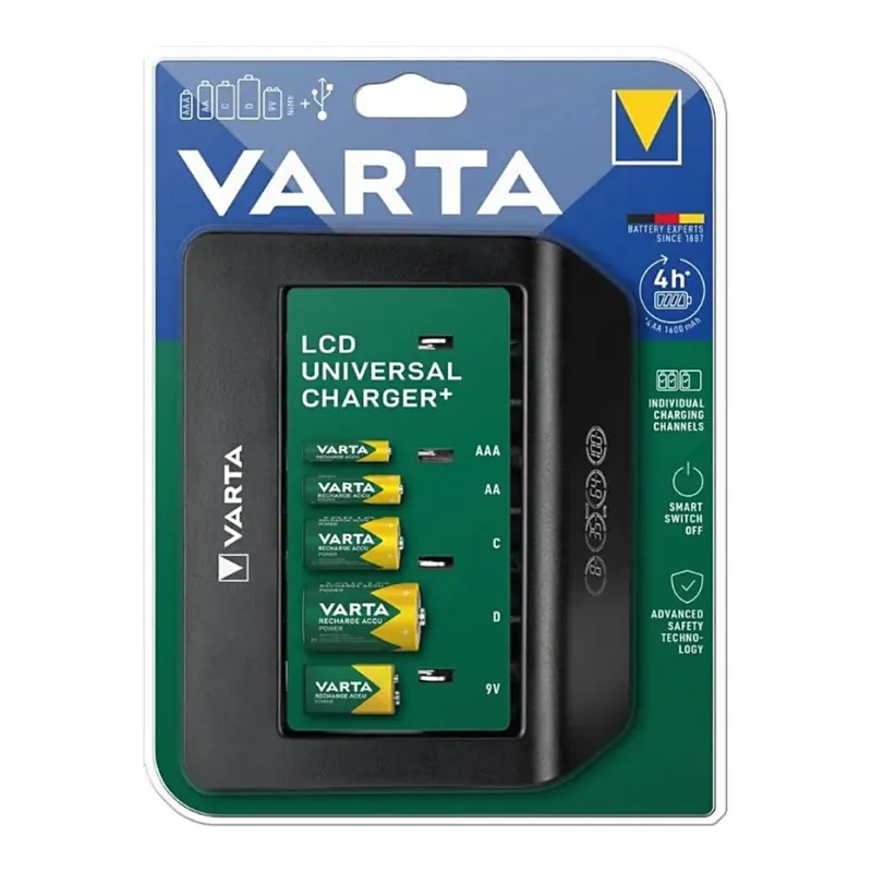 Încărcător de baterii universal LCD Varta 57688101401 230V Ofertă limitată