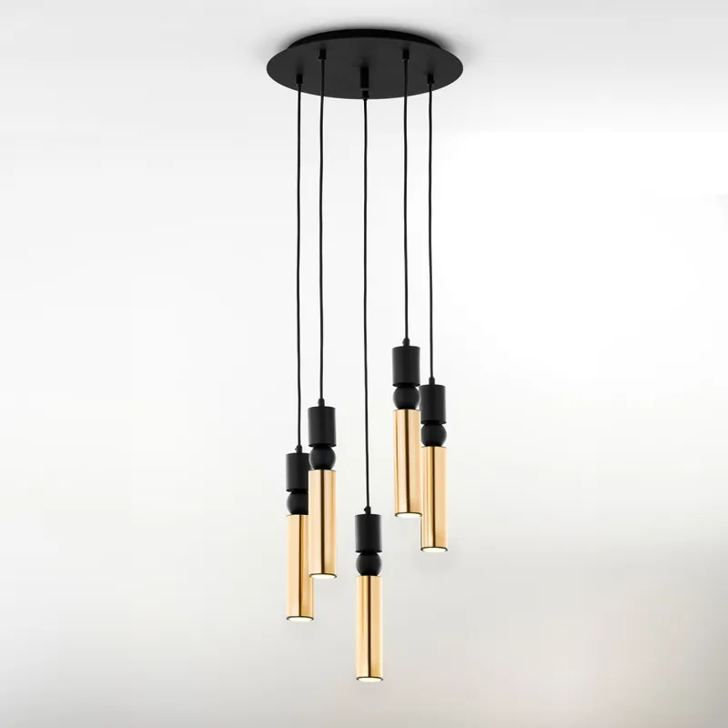 Retur ușor Lustră pe cablu Jupiter 2017 ALAS 5xGU10/10W/230V auriu/negru