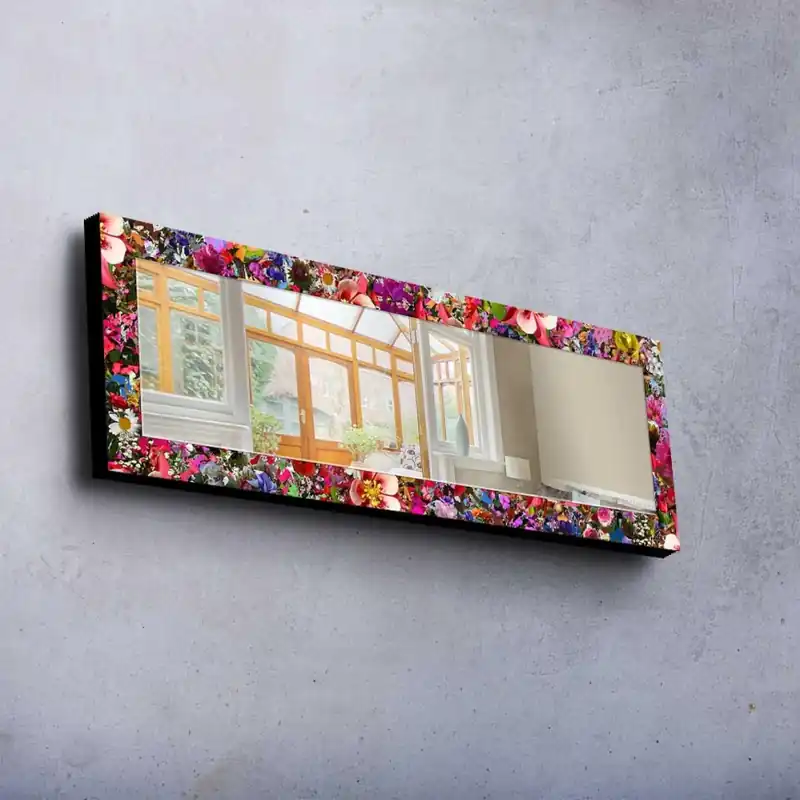 Oglindă de perete 120x40 cm pin/flori Preferatul clienților