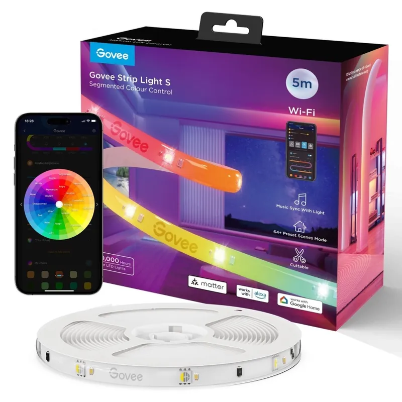 Bandă Govee Wi-Fi RGBICW Smart PRO LED 5m MATTER extra durabilă Super ofertă