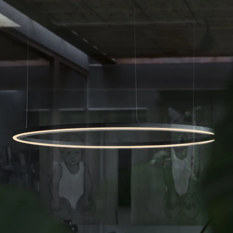 Ideal Lux - Pendul ORACLE SLIM LED/29W/230V 3000K CRI 90 Ø 50 cm negru Super ofertă