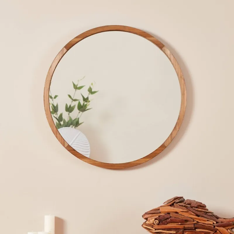Oglindă de perete Eglo d. 70 cm maro Ofertă limitată