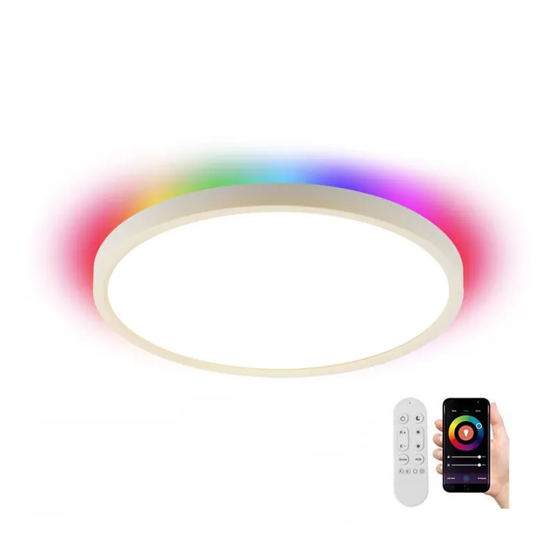 Plafonieră LED RGB+CCT dimabilă Immax NEO 07169-W60 NEO LITE TUDO 65W/230V Wi-Fi Tuya alb + telecomandă Disponibil imediat