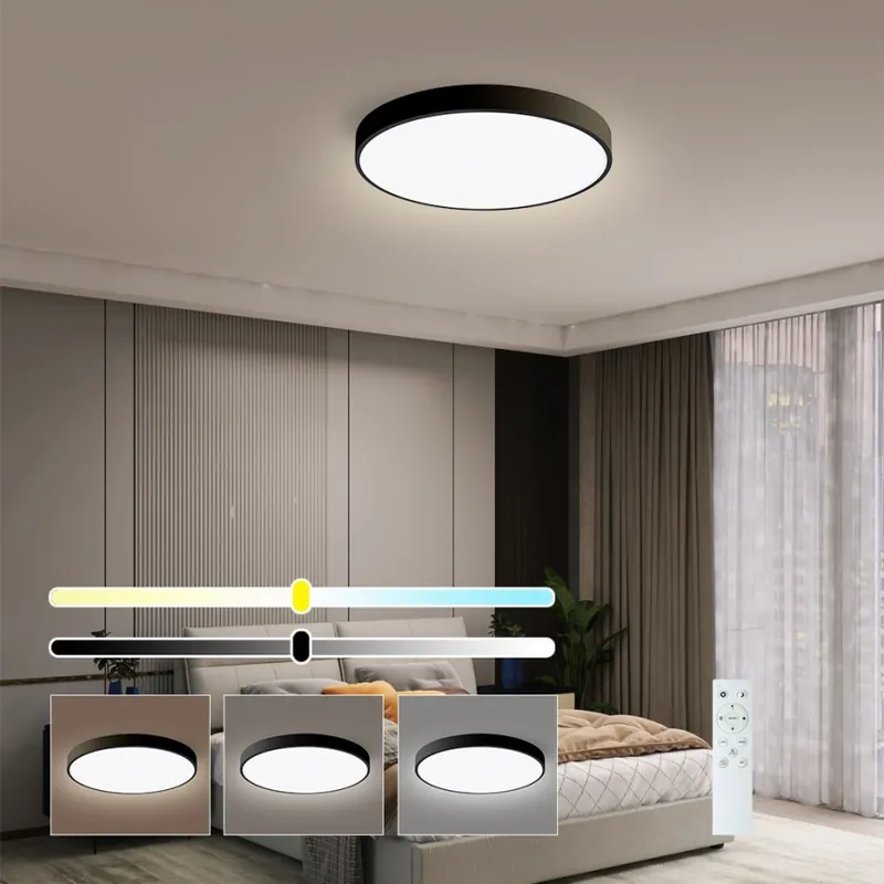 Reducere de preț Plafonieră LED dimabilă Immax NEO 07248L NEO LITE SEMPLICI LED/36W/230V Wi-Fi Tuya negru + telecomandă