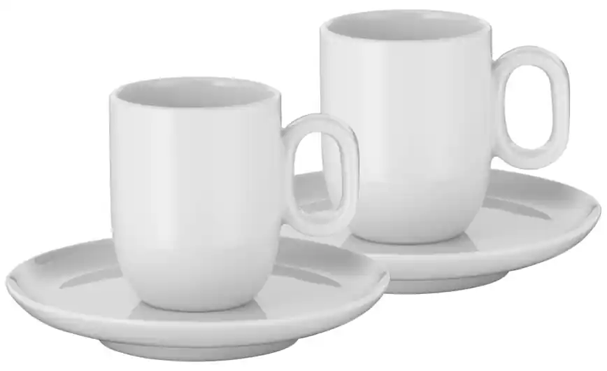 WMF - SET 2 căni espresso cu farfurioare BARISTA alb Bestseller