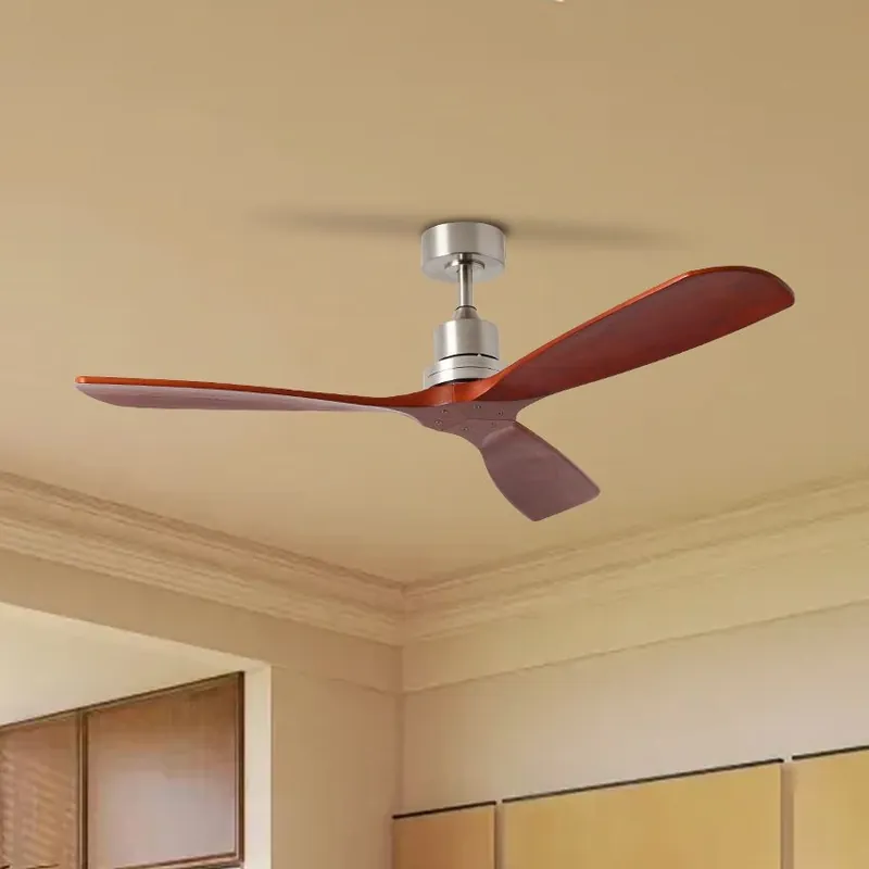 ZEVENTI - Ventilator de tavan LIONI Wi-Fi Tuya crom mat/stejar + telecomandă Ofertă