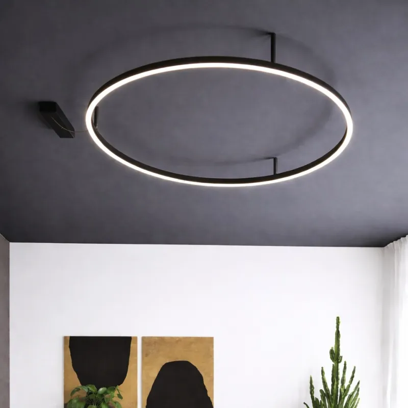 Ideal Lux - Plafonieră LED ORACLE SLIM LED/37W/230V 2700K CRI 90 Ø 70 cm negru Cumpără acum