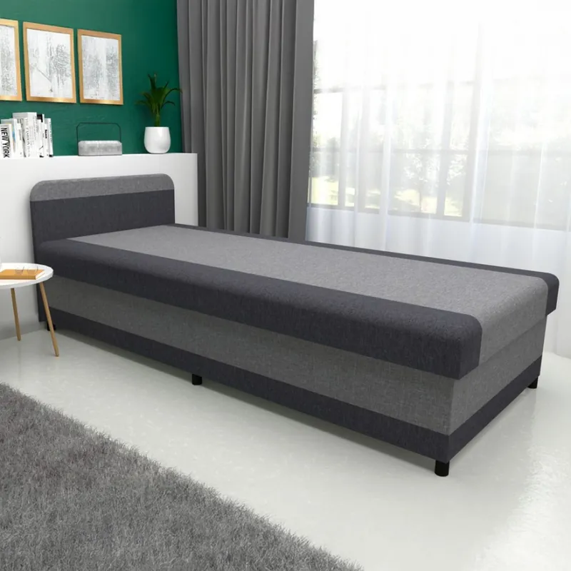 Preț mic Pat tapițat cu spațiu de depozitare TALI 80 x 202 cm, gri/antracit