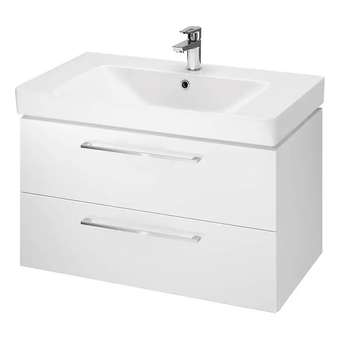 Retur ușor Cersanit S801-338-DSM - Dulap suspendat pentru baie cu lavoar LARA 80x46x45 cm alb