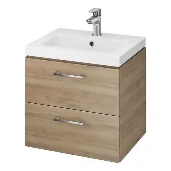 Cersanit S801-153-DSM - Dulap suspendat pentru baie cu lavoar LARA COMO 50x40 cm, nuc Plată sigură