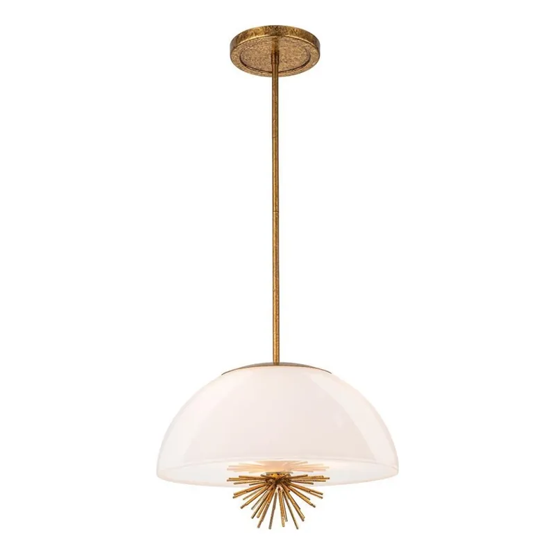 Plată securizată Lustră pe tijă Quoizel STARING 3xE14/40W/230V d. 45,7 cm auriu/patină/alb