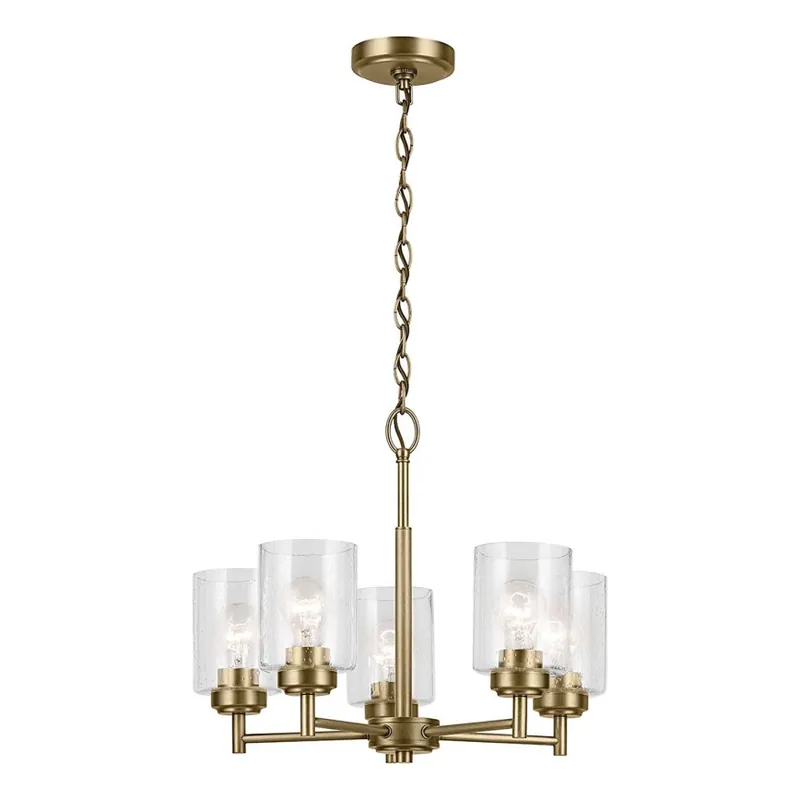 Calitate înaltă Lustră pe lanț Kichler WINSLOW 5xE27/60W/230V d. 50,2 cm alamă
