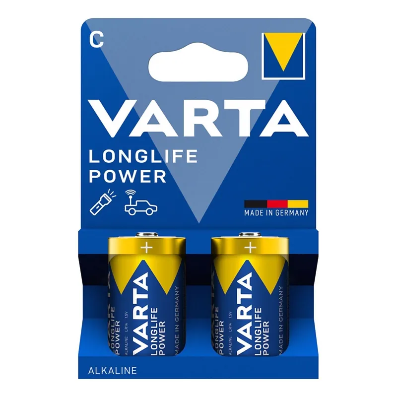 Bateriei alcalină 2 buc. Varta 4914121422 LONGLIFE POWER LR14/C 1,5V Bestseller