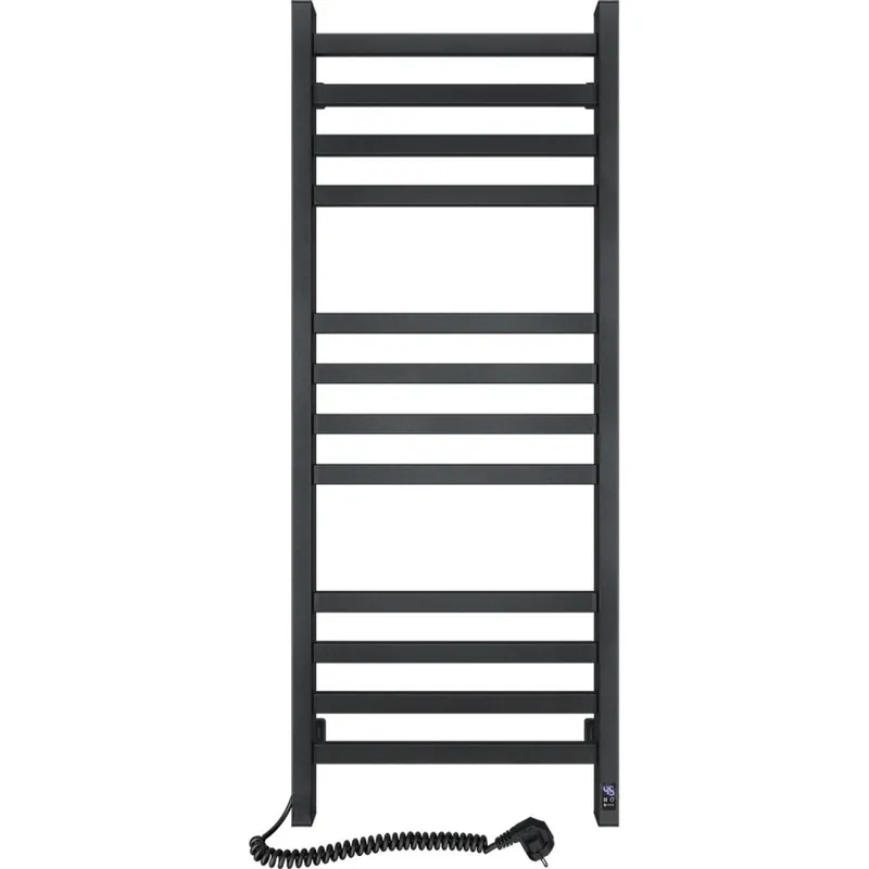 Radiator de baie tip scară cu termostat AVANGARD, 227 W, 120 x 48 cm, negru, montaj pe partea stângă Mai ieftin