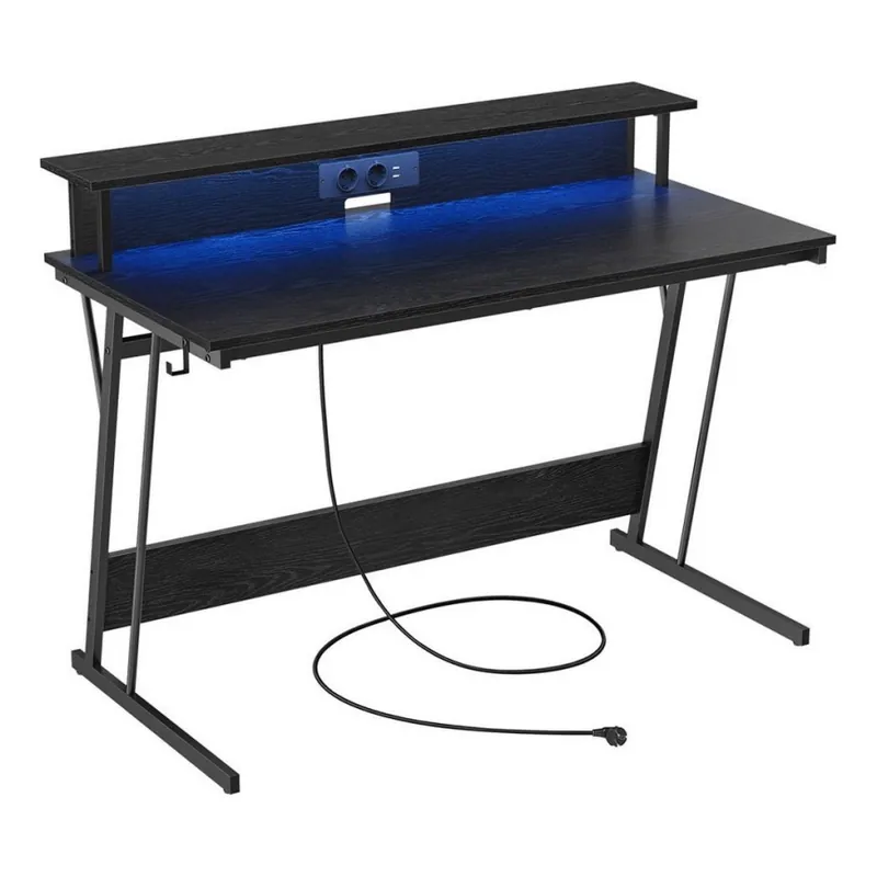 Birou SOLEA-X cu iluminare ambientală, negru Ofertă