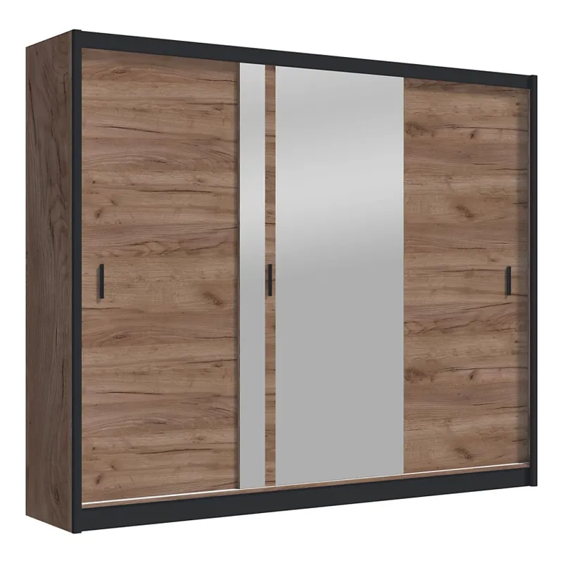 Dulap de haine cu oglindă SABRINA 250x215 cm stejar craft Premium