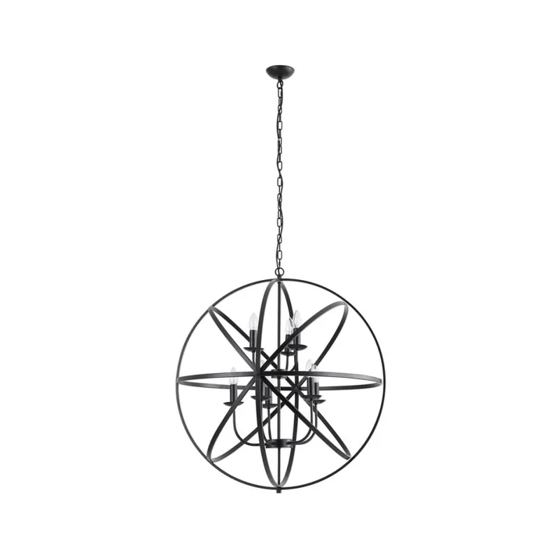Searchlight - Candelabru cu lanț ORBIT 8 x E14, 60W, 230V, negru Cumpărături sigure