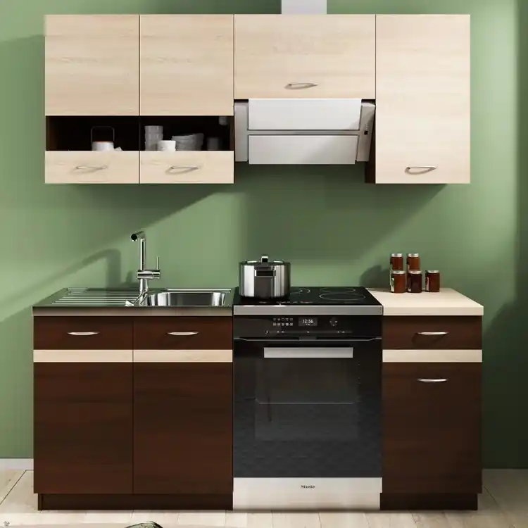 Ultima șansă Set mobilier de bucătărie VALERIA 180 cm, maro/stejar Sonoma