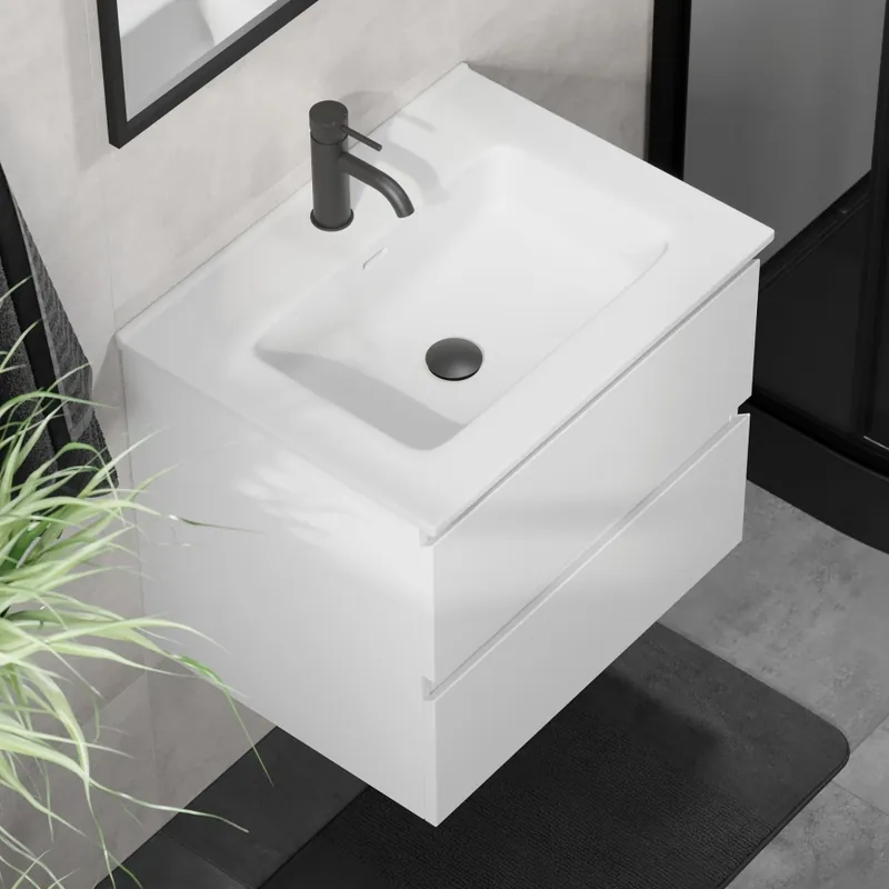Dulap de baie cu lavoar KENWOOD 61x52x47 cm alb Cumpără acum