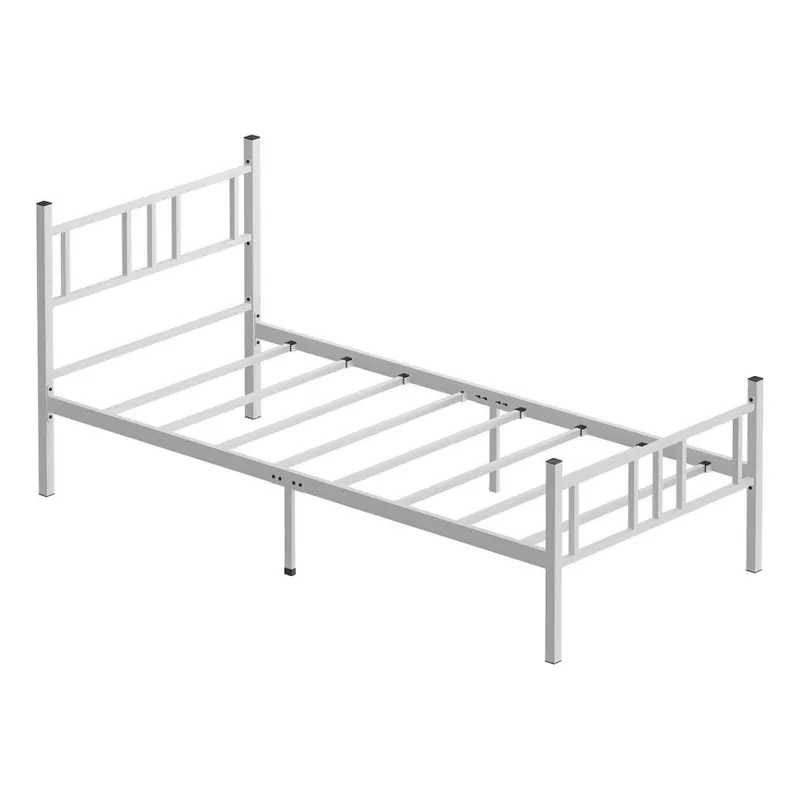 Reducere extra Pat metalic pentru o persoană PIRON, 90 x 200 cm, alb, sarcină maximă 120 kg