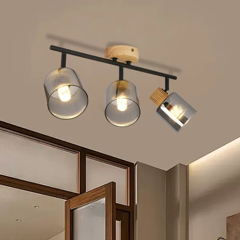 Ultima șansă Brilagi - Corp de iluminat tip spot HYGGE, 3x E14, 15W, 230V, lemn/fumuriu