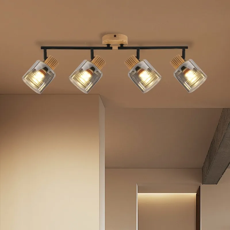 Cumpără online Brilagi - Lampă HYGGE cu 4xE14/15W/230V lemn/fumuriu
