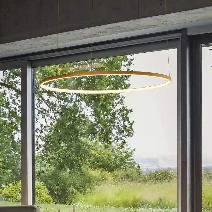 Ideal Lux - Lustră LED suspendată pe cablu ORACLE SLIM LED/53W/230V 4000K CRI 90 Ø 90 cm auriu Reducere extra