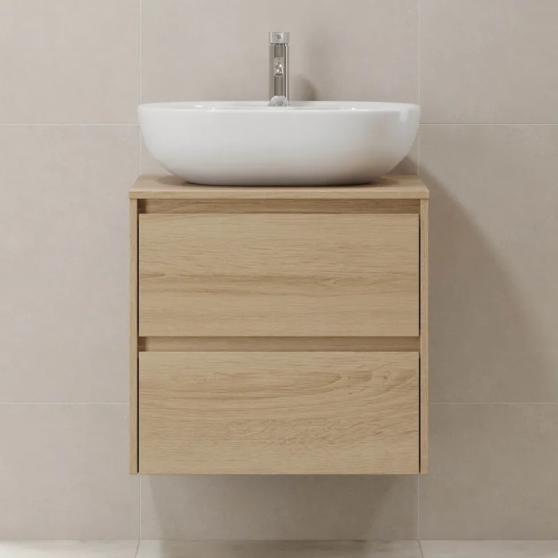 Dulap de baie TRONDHEIM pentru lavoar 60x57x46 cm stejar Ofertă specială