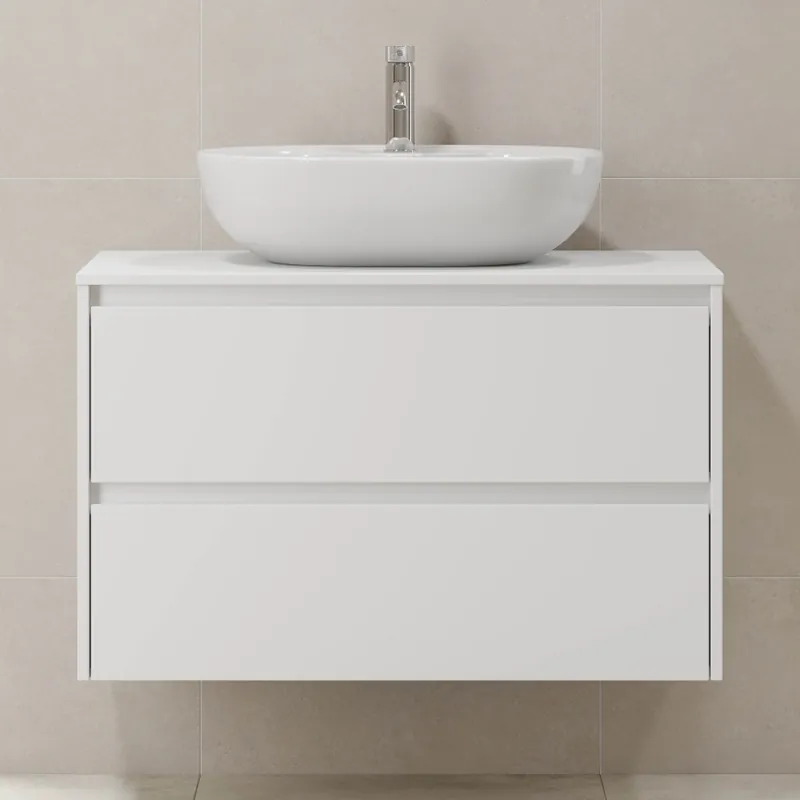 Dulap de baie TRONDHEIM pentru lavoar 90x57x46 cm, alb Chilipir