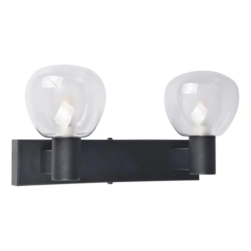 Aplica de perete pentru baie POLA 2xG9/5W/230V IP44 negru/sticlă transparentă Ofertă exclusivă