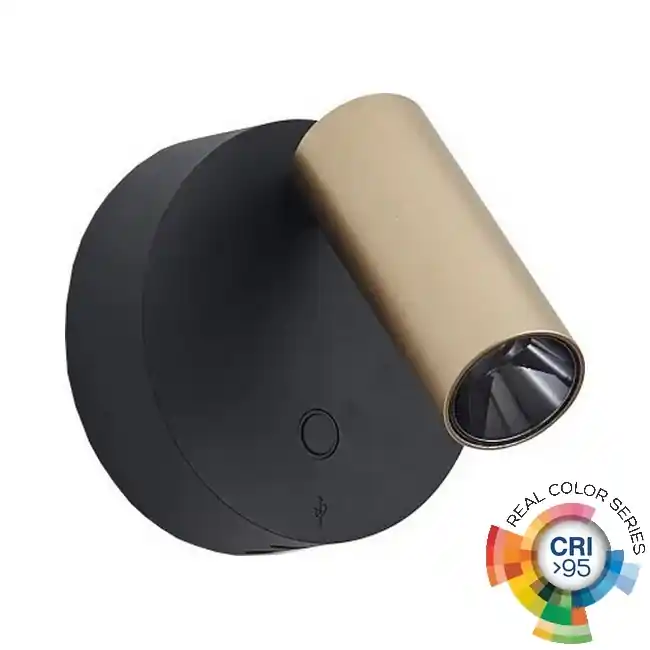 Ideal Lux - Aplică spot de perete ELF, LED dimabilă cu control tactil, 3W/230V, CRI 95, auriu/negru Noutate