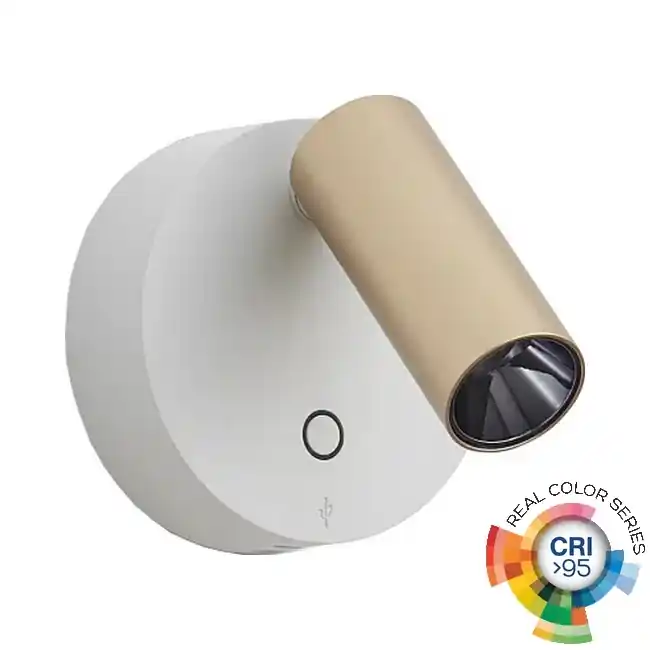 Ideal Lux - Aplică spot de perete ELF LED/3W/230V, dimabilă, cu control tactil, CRI 95, auriu/alb Ultima șansă