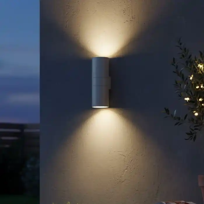 Lichidare de stoc Ideal Lux - Aplica de exterior GUN, 1xE27/60W/230V, 31 cm, IP54, gri