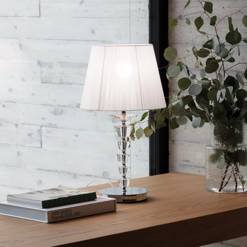 Ideal Lux - Lampă de masă cu cristale PEGASO 1xE27/60W/230V crom lucios Premium