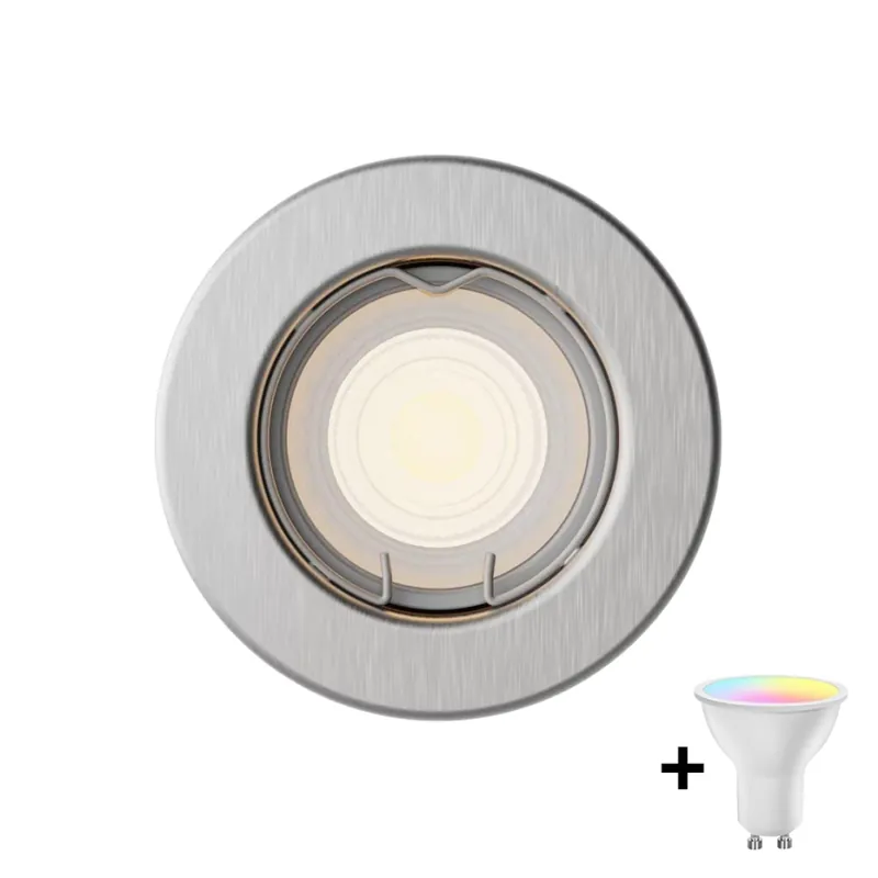 Reducere specială Philips - Spot LED RGBW încastrat PERIDOT, dimmabil, 1xGU10/6,5W/230V, 2700–6500K, argintiu