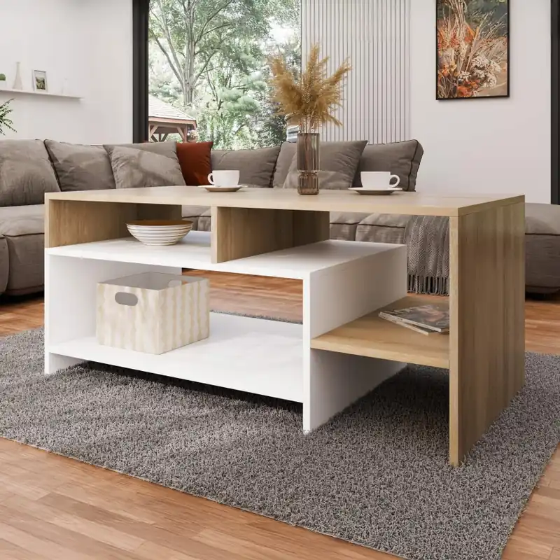 Bestseller Masă de cafea ALVA, 120 x 53 cm, alb/stejar grande