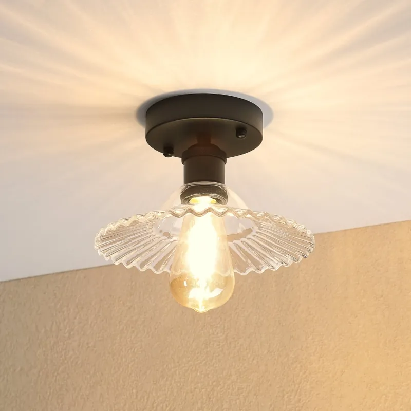 Disponibil imediat Lustră aplicată TRISH, 1xE27/15W/230V, negru/transparent