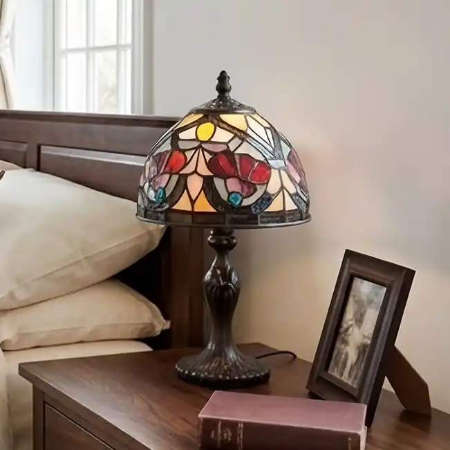 Quoizel - Lampă de masă Tiffany LARISSA, 1xE14/40W/230V, diametru 20 cm Ofertă specială
