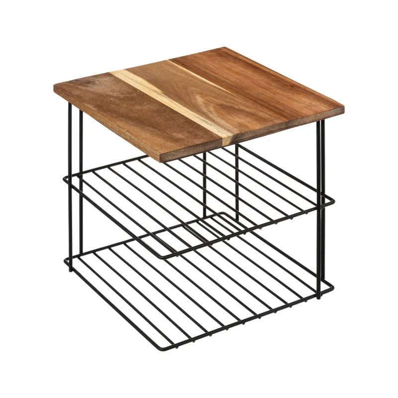 Reducere 5five - Poliță de bucătărie BATO 24x24 cm negru/acacia