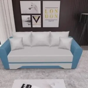 Canapea Extensibilă Atlanta Bonell Mini, Bej Deschis/Albastru Preț promoțional