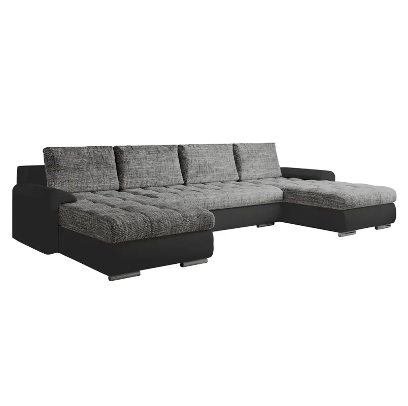 Vezi acum Set canapea universal, piele ecologică negru/melir gri, TOLITA U UNI