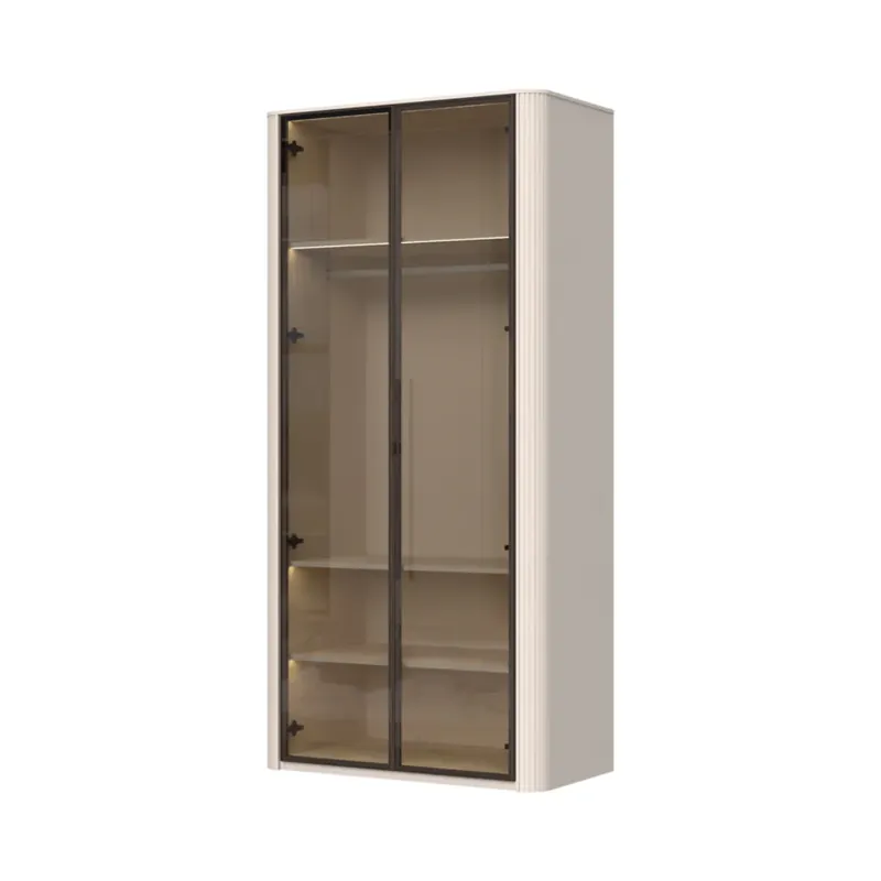 RONDO Dulap 2 usi din sticla cu rame din aluminiu P2-2AL/RO, 108 x 56 x 225 cm Cumpără acum