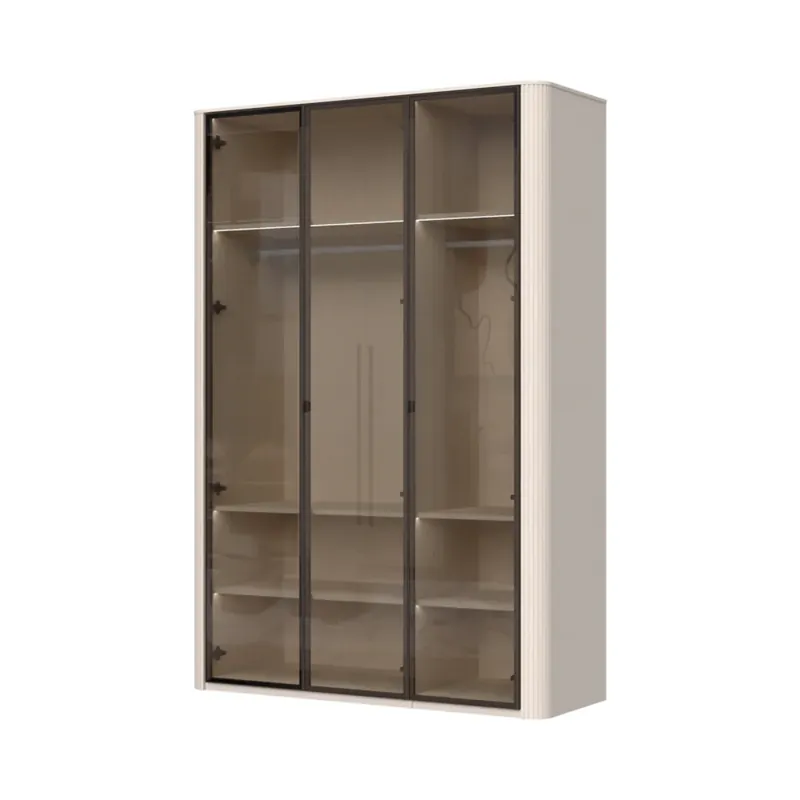 Reduceri RONDO Dulap 3 usi din sticla cu rame din aluminiu P3-3AL/RO, 153 x 56 x 225 cm