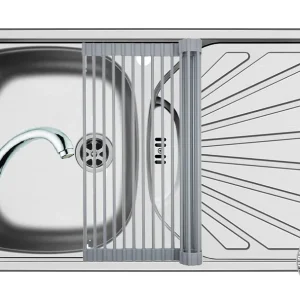 Bestseller Set chiuveta inox ET 78 1B1D ST LN, baterie SERENO crom si Roll Up