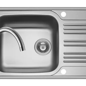 Retur gratuit Set chiuveta inox INSET 1B1D SM si baterie BELLO crom