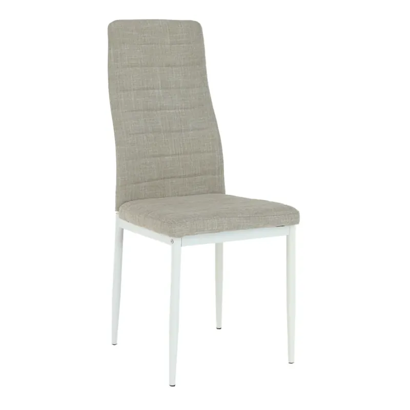 Scaun, textil bej/metal alb, COLETA NOVA Cumpără online