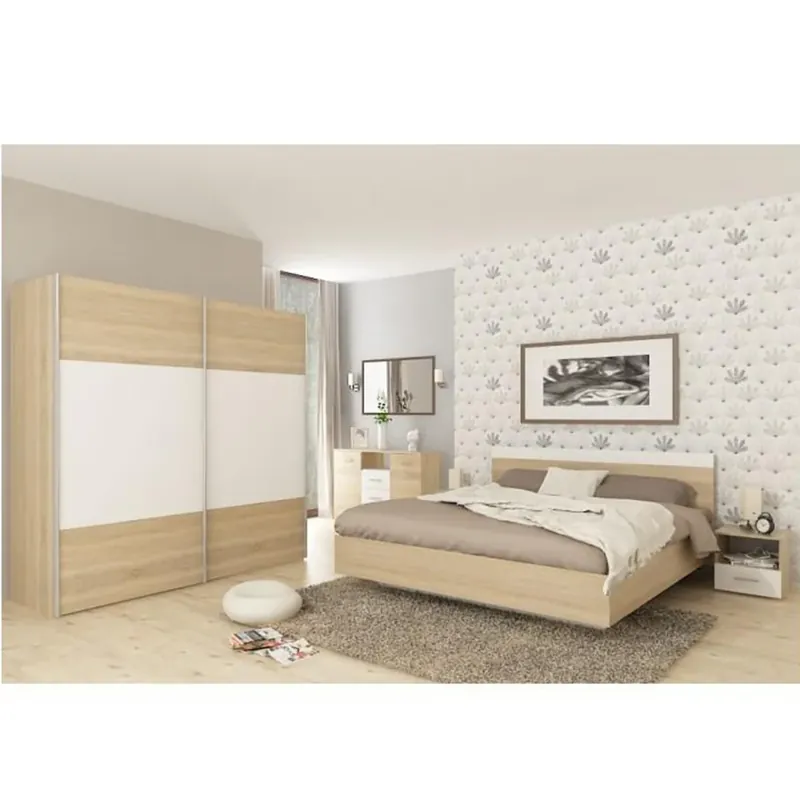 Cel mai bun preț Set dormitor (pat 180x200 cm), stejar sonoma/ alb, GABRIELA NEW
