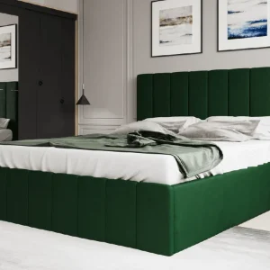 Livrare expres Pat tapitat Prado 140×200 cm, Verde